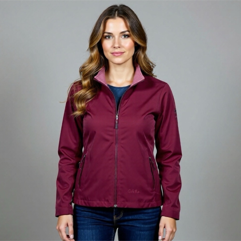 Cabelas Jacket Womens Size XL Reg Full Zip Mock Neck Fleece Lined Waterproof